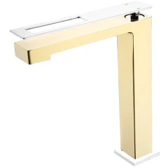 Смеситель для раковины, Boheme Q, золото, хром арт. 142-GCR