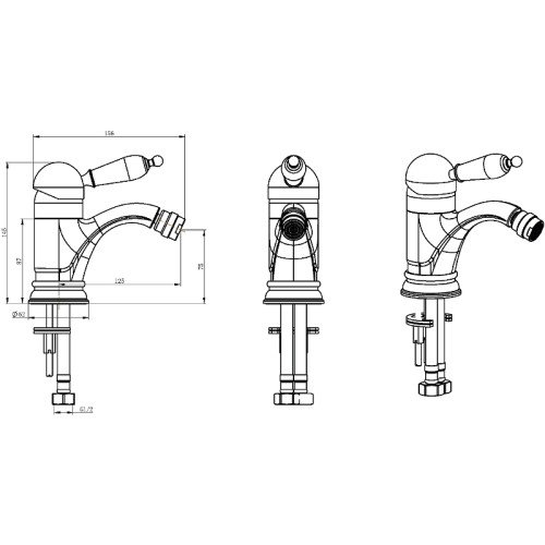Купить купить смеситель для биде, boheme tradizionale oro, золото арт. 286-mr-b