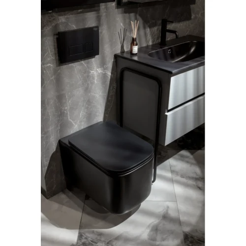 Купить купить унитаз подвесной с сиденьем микролифт, boheme mane, черный арт. 970-set-b