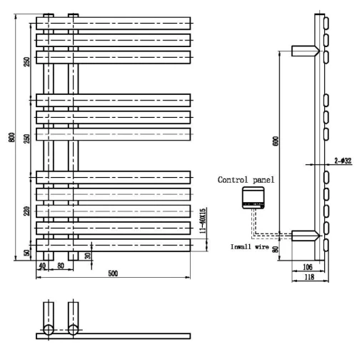 Купить купить полотенцесушитель электрический, boheme venturo, черный арт. 723-b