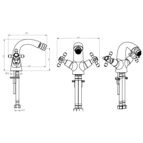 Купить купить смеситель для биде, boheme crystal, золото арт. 296-crst