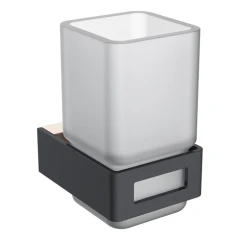 Стакан для зубных щеток, Boheme Q, черный, золото арт. 10944-G-B