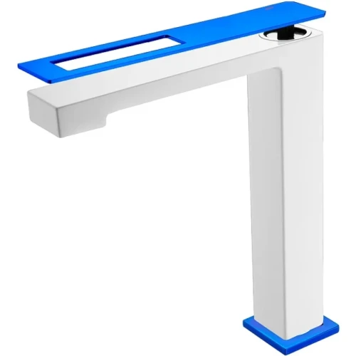 Купить купить смеситель для раковины, boheme q, белый, синий арт. 142-wuw