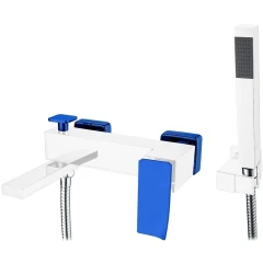 Смеситель для ванны, Boheme Q, белый, синий арт. 143-WUW.2