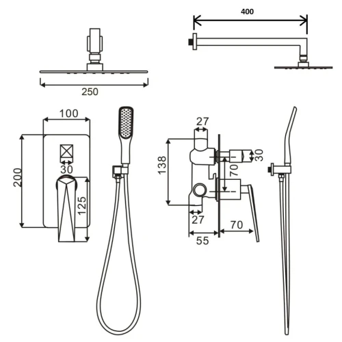 Купить купить душевая система, boheme venturo, оружейная сталь арт. 374-sgm