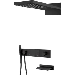 Встроенная душевая система с изливом, трехпозиционная black, Boheme ZODIAC арт. 132-2-B