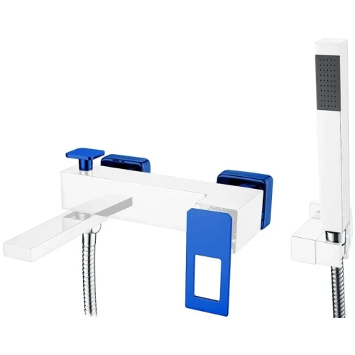 Купить купить смеситель для ванны, boheme q, хром, синий арт. 143-crblue