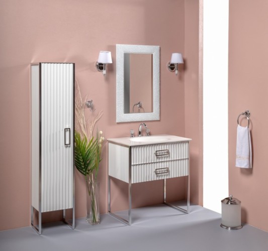 Купить купить тумба под раковину, armadi art monaco, белый, хром арт. 866-080-wcr