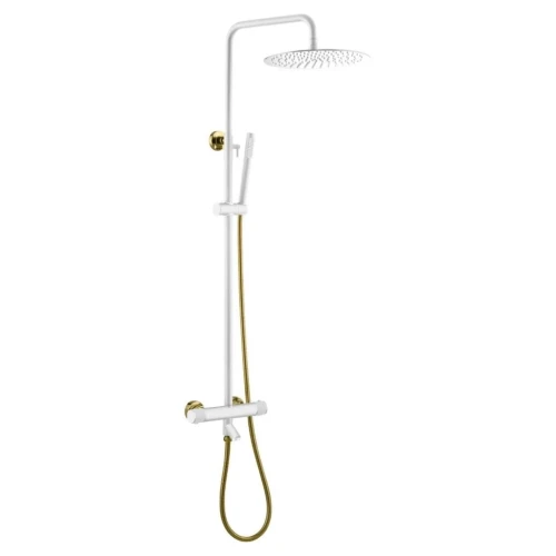 Купить купить душевая система с термостатом, boheme uno, белый, золото арт. 468-t-wg