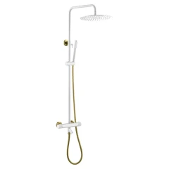 Душевая система с термостатом, Boheme Uno, белый, золото арт. 468-T-WG