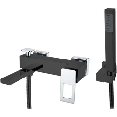 Смеситель для ванны, Boheme Q, черный, хром арт. 143-BCR