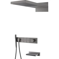 Встроенная душевая система с изливом, трехпозиционная gun metall, Boheme ZODIAC арт. 132-2-GM