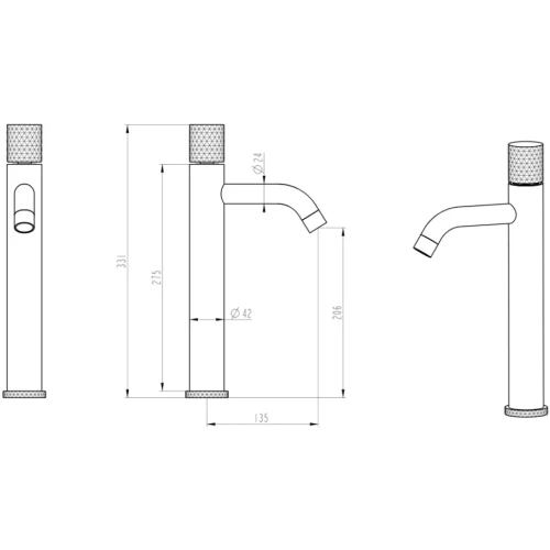 Купить купить смеситель для раковины, boheme stick, черный арт. 122-bb.3