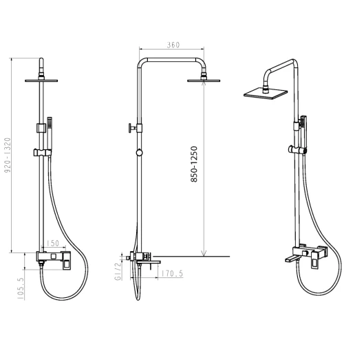 Купить купить душевая система синяя, boheme q, хром, синий арт. 148-cruw.2