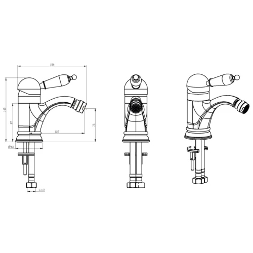 Купить купить смеситель для биде, boheme crystal, бронза арт. 306-crst