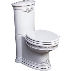 Унитаз компакт с узором с бачком без сиденья, Boheme Puro, белый арт. 959-CR