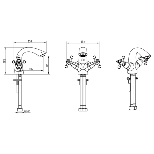 Купить купить смеситель для раковины, boheme camelia, хром арт. 271-camelia