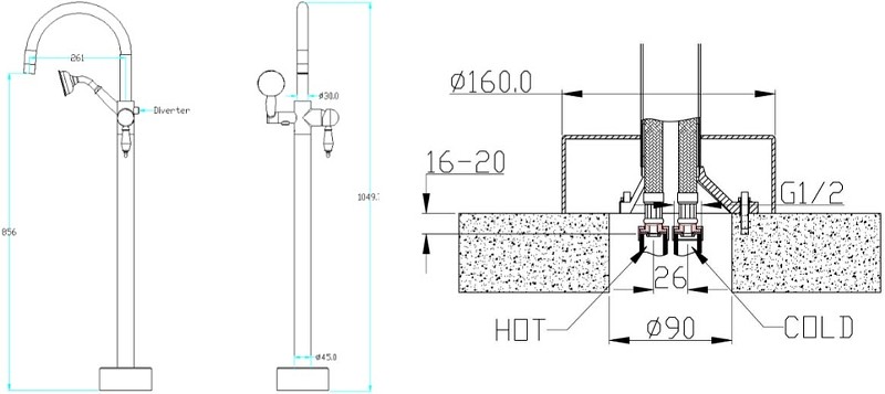 Купить купить смеситель для ванны, boheme medici, бронза арт. 309-sw
