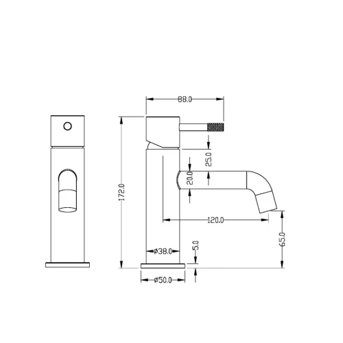 Купить купить смеситель для раковины, boheme uno, оружейная сталь арт. 461-sgm