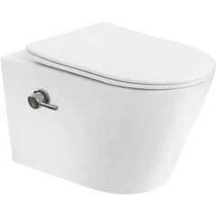 Унитаз подвесной с функцией биде, белый матовый c крышкой с функцией торнадо, Boheme AVVA арт. 973-SET-2-MW