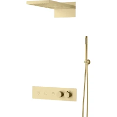 Встроенная душевая система с термостатом, трехпозиционная matt gold, Boheme Fusion арт. 131-MG