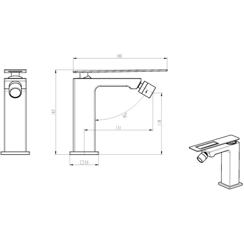 Купить купить смеситель для биде, boheme q, черный арт. 146-bb