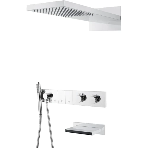 Купить купить встроенная душевая система с изливом с термостатом, трехпозиционная chrome, boheme zodiac арт. 133-2-cr