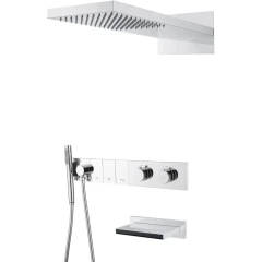 Встроенная душевая система с изливом с термостатом, трехпозиционная chrome, Boheme ZODIAC арт. 133-2-CR