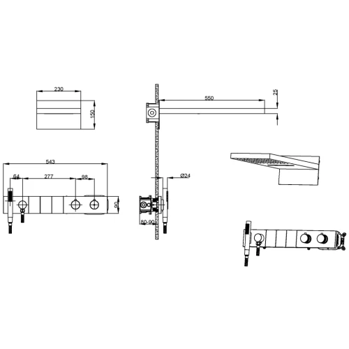 Купить купить душевая система с термостатом, boheme zodiac, хром арт. 133-cr