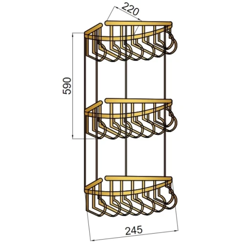 Купить купить полка корзина угловая, boheme imperiale, золото арт. 10428