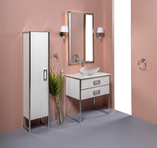 Купить купить зеркало с подсветкой, armadi art monaco, белый, хром арт. 566-wcr