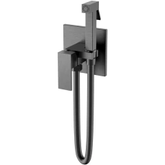 Гигиенический душ со смесителем, Boheme Qubic, оружейная сталь арт. 477-GM
