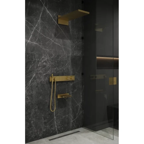 Купить купить встроенная душевая система с изливом с термостатом, трехпозиционная matt gold, boheme zodiac арт. 133-2-mg