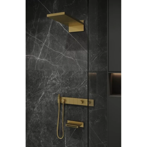 Купить купить встроенная душевая система с изливом с термостатом, трехпозиционная matt gold, boheme zodiac арт. 133-2-mg