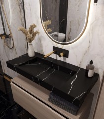 Раковина, Armadi Art Flat, черный мрамор арт. 859-100-NM