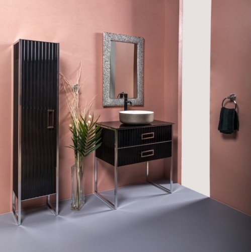 Купить купить тумба под раковину, armadi art monaco, черный, хром арт. 867-080-bcr