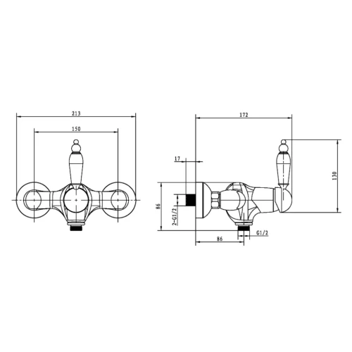 Купить купить смеситель для душа, boheme tradizionale nero, хром арт. 244