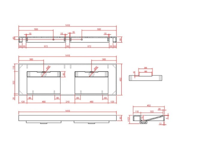 Купить купить раковина двойная, armadi art flat, белый мрамор арт. 859-140-clct