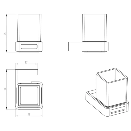 Купить купить стакан для зубных щеток, boheme q, золото арт. 10944-mg