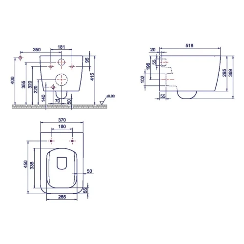 Купить купить унитаз подвесной без сиденья, boheme zen, черный арт. 967-b