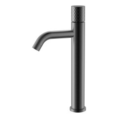 Смеситель для раковины, gun metal высокий, с ручкой diamond, Boheme Stick, арт. 122-GM