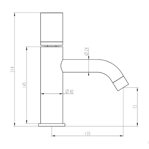 Купить купить смеситель для раковины, boheme stick, оружейная сталь арт. 121-gm.4