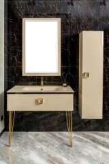 Тумба под раковину, подвесная, Armadi Art Lucido, капучино арт. 770-100-CP