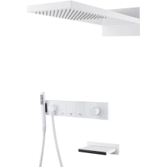 Встроенная душевая система с изливом, трехпозиционная matt white, Boheme ZODIAC арт. 132-2-MW