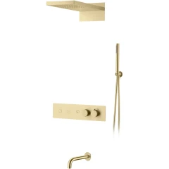 Встроенная душевая система с термостатом, matt gold с изливом, Boheme Fusion арт. 131-2-MG