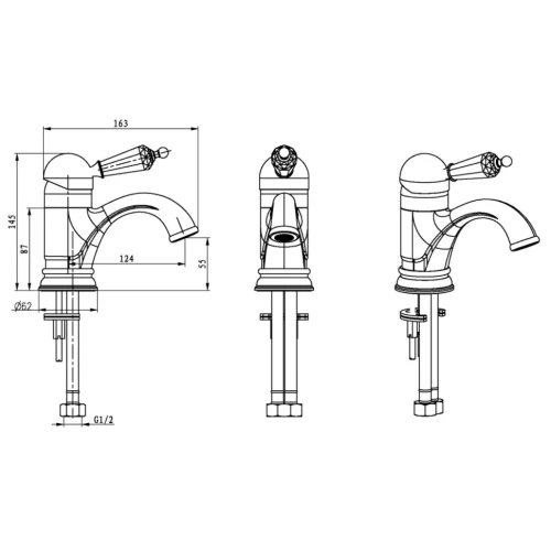 Купить купить смеситель для раковины, boheme imperiale presente, золото арт. 321