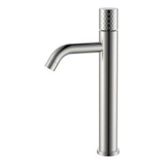 Смеситель для раковины, nikel brush высокий, с ручкой diamond, Boheme Stick, арт. 122-NB