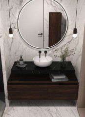 Столешница под раковину, Armadi Art Flat, черный мрамор арт. 869-100-NM