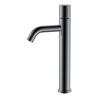 Смеситель для раковины, shine gun metal высокий, с ручкой diamond, Boheme Stick, арт. 122-SGM