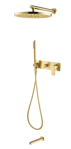 Купить купить смеситель встроенный для душа с верхней лейкой и изливом matt gold, boheme spectre арт. 454-2-mg